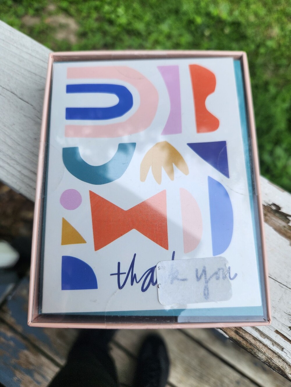 Thank You Cards With Envelope Set Of 12 In Abstract Geometric Multicolor NIB